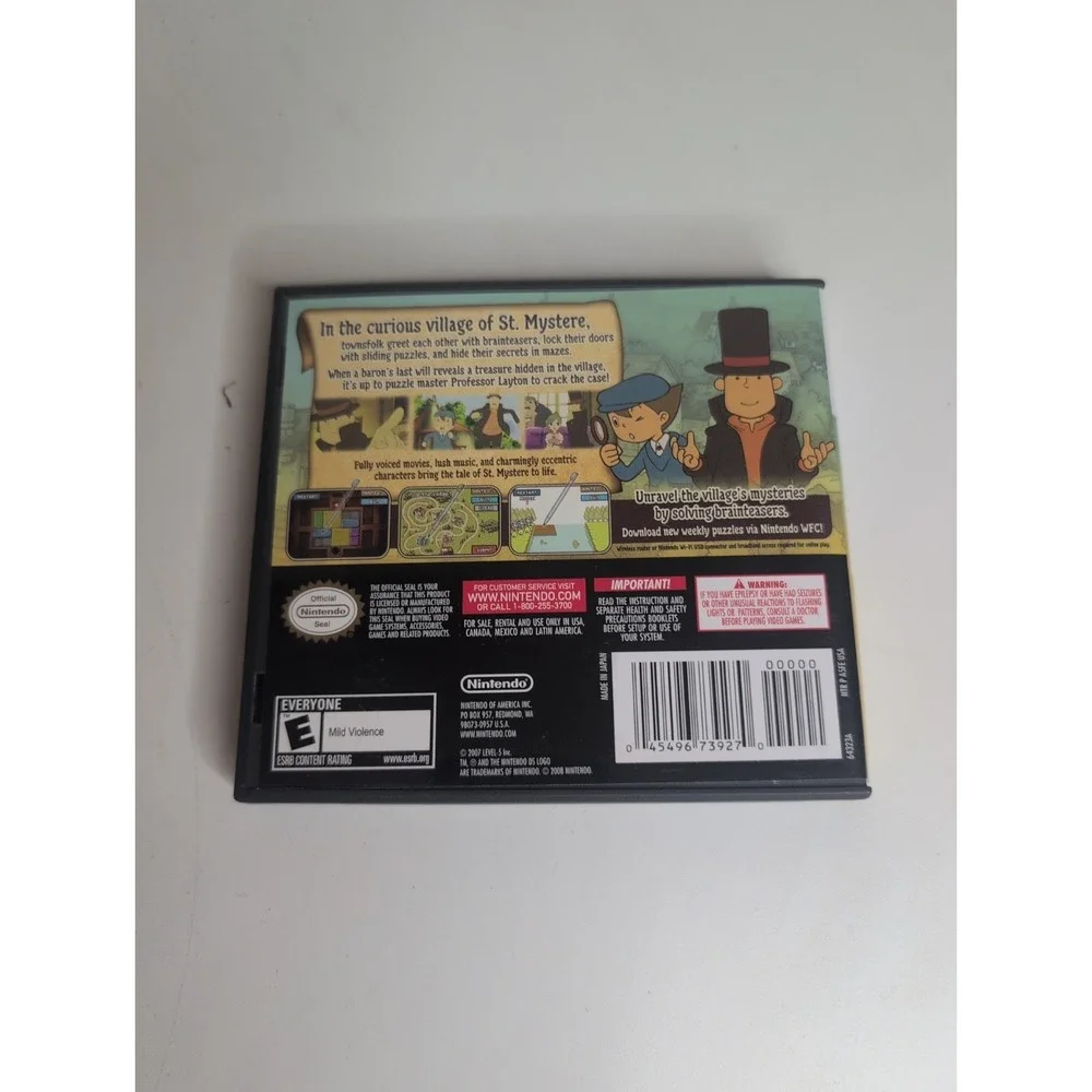 Professor Layton and the Curious Village (Nintendo DS, 2007) With Booklet